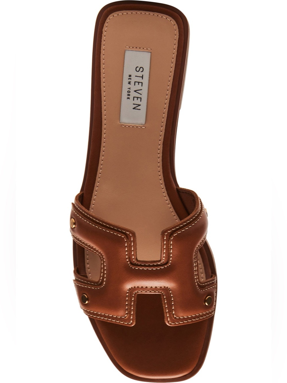 H-Style Cutout Cognac Slide Sandals - Picture 9 of 9